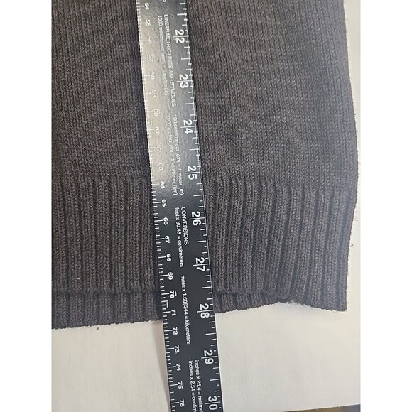 Oscar de La Renta Mens Sz M Brown Sweater Snap Button Pullover Retro Long Sleeve - Picture 6 of 6